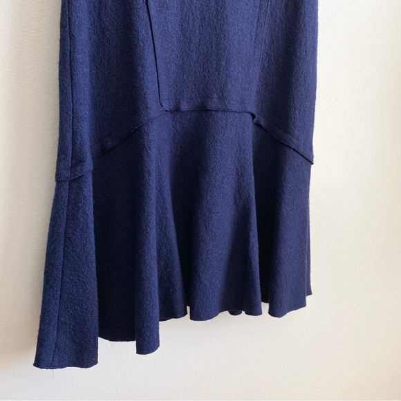 Ann Taylor Wool Peplum Boucle Navy Blue Sleeveless Dress Career Event Wedding 14 - Picture 8 of 10